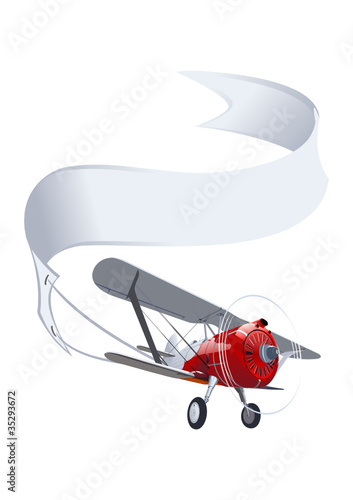 Vector retro airplane with banner