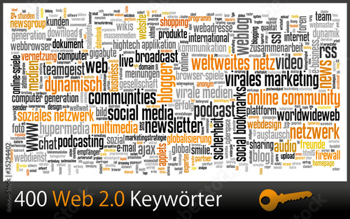 Suchbegriffe, Wörter, Web 2.0 Keywords, Tag Cloud