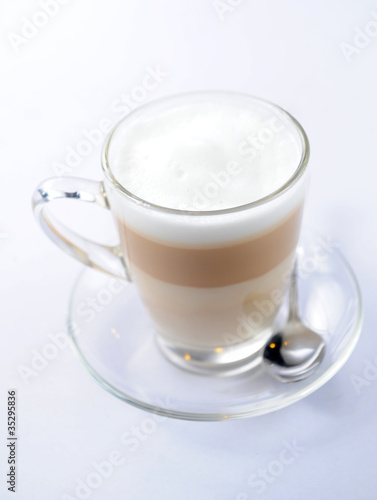latte macchiato on white background