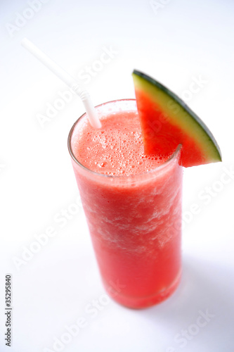 Smoothie water melon with slice water melon isolate on white bac