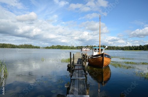 Moreed boat near Trollhättan (Sweden)