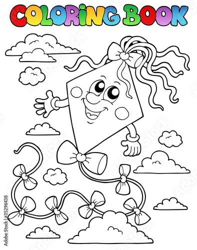 Coloring book with kite 1
