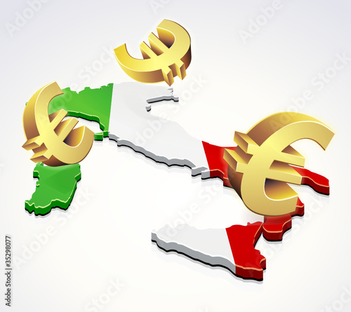 Mouvement d'euros en Italie