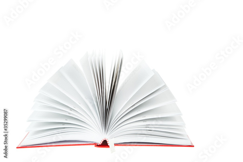 open red book on white background