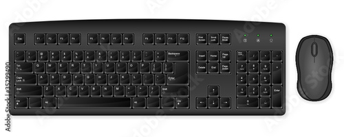 black keyboard and mouse