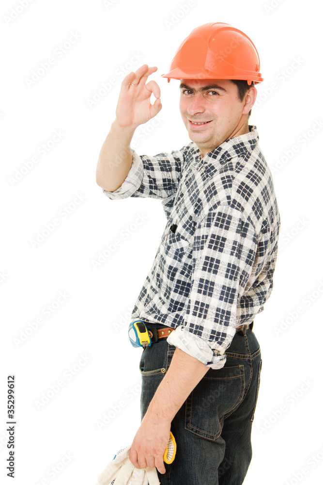 A successful businessman in the helmet. A successful businessman in the helmet.