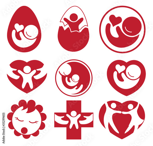 Collection of baby and family icons
