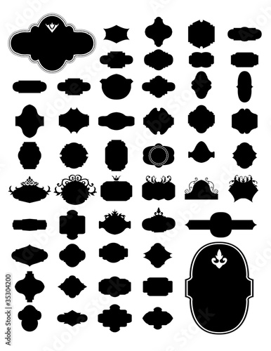 Silhouette Vector set of 50 frames and vintage style. 03 © anat_tikker