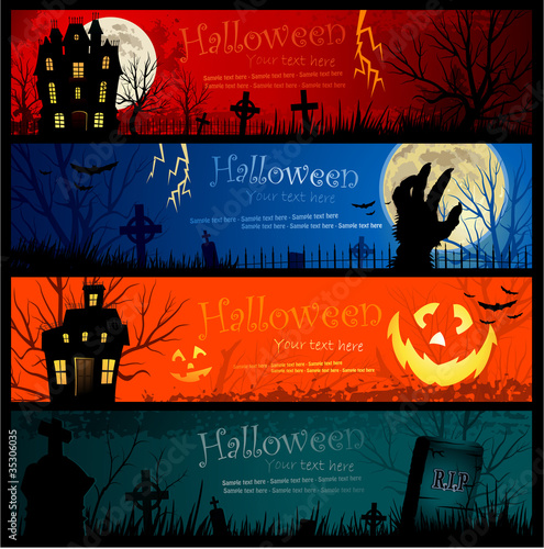 Halloween invitation banners