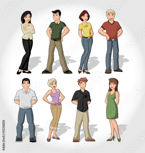 Group of cartoon people