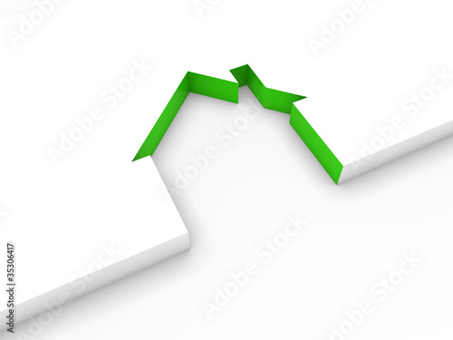 3d house line green