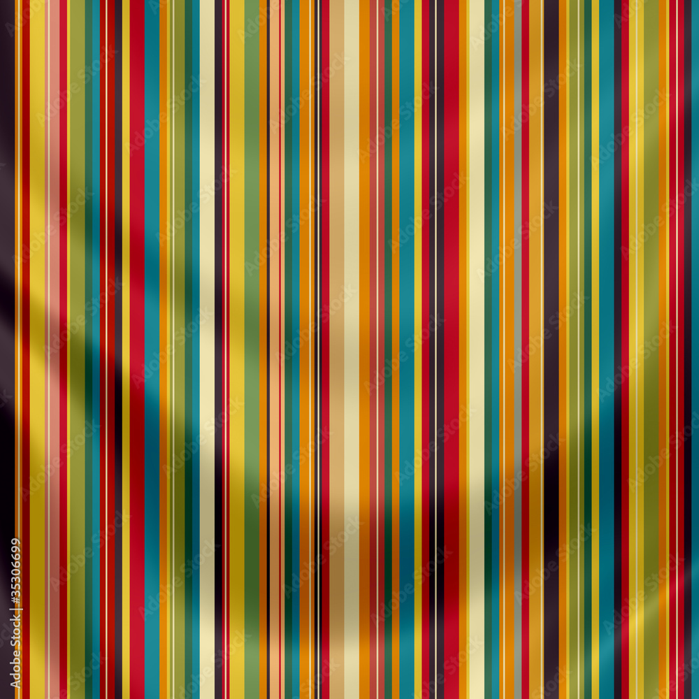 Elegantly flowing satin fabric with retro stripes Elegantly flowing satin fabric with retro stripes