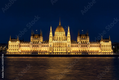 budapest parliament at night, hungary