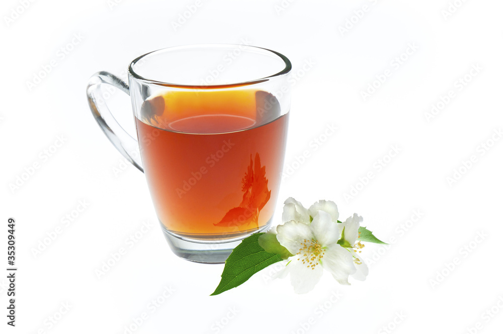jasmine tea with jasmine flower jasmine tea with jasmine flower