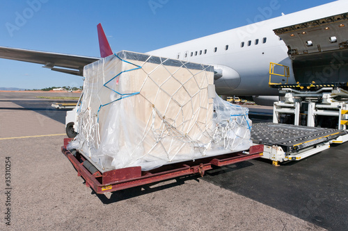 Loading cargo plane photo