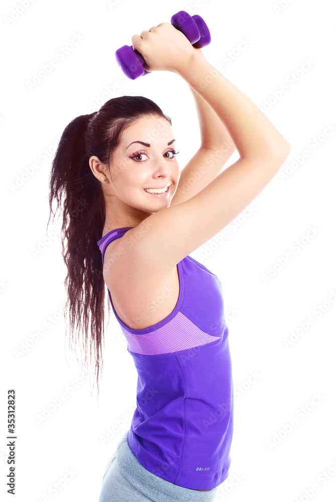 woman with dumbbells woman with dumbbells