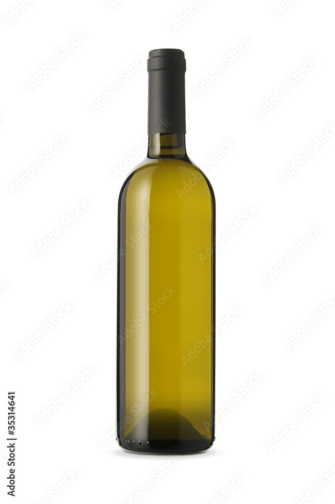 white wine bottle isolated