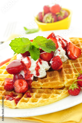 Belgian waffles photo