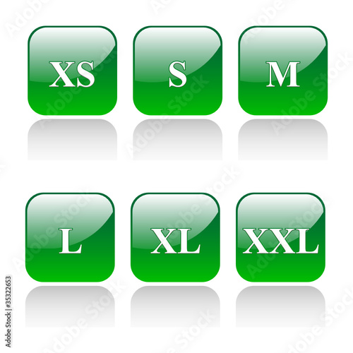 Konfektionsgrößen - Icons Grün