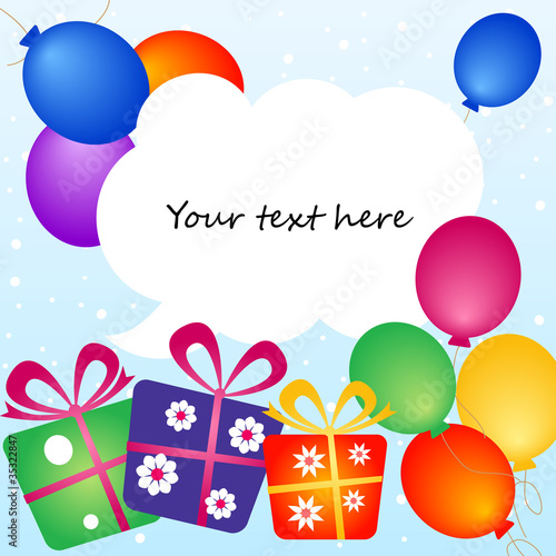 Colorful gift boxes with place for your text