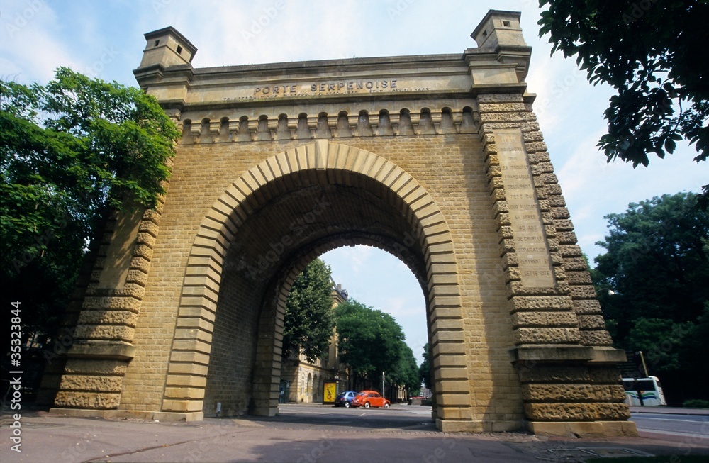 Old town's gate Porte Serpenoise, Metz
