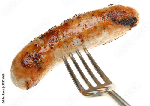 Bilde på lerret Sausage on Fork