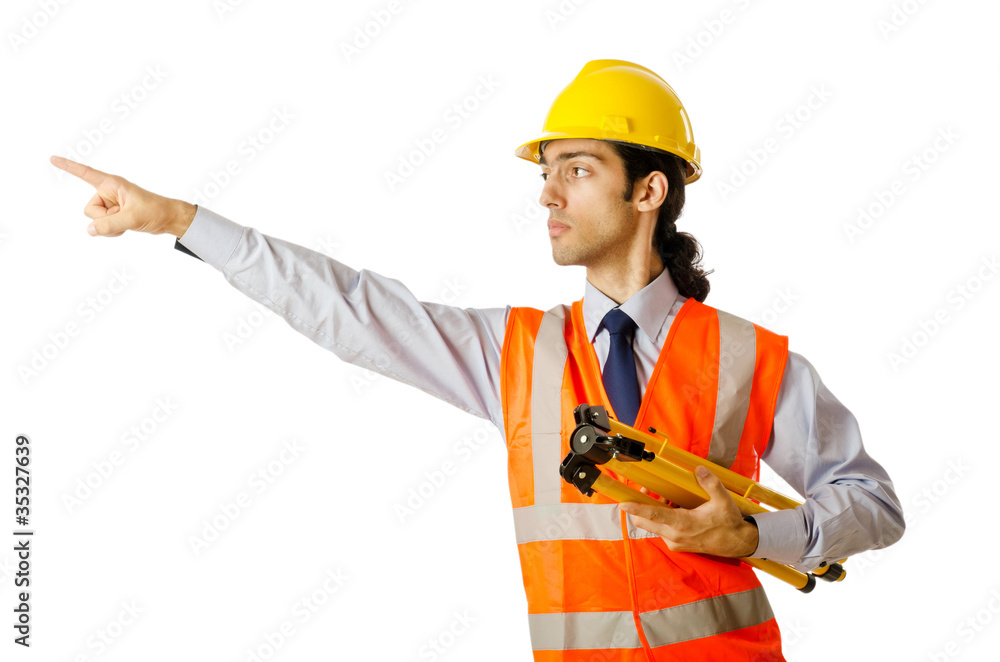 Young construction worker with hard hat Young construction worker with hard hat