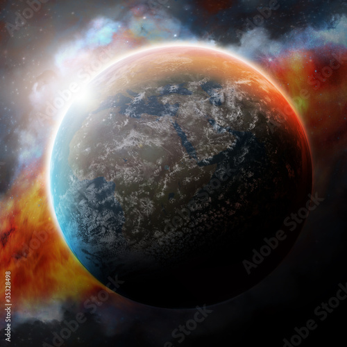 Fototapeta Naklejka Na Ścianę i Meble -  Planet Earth and nebula
