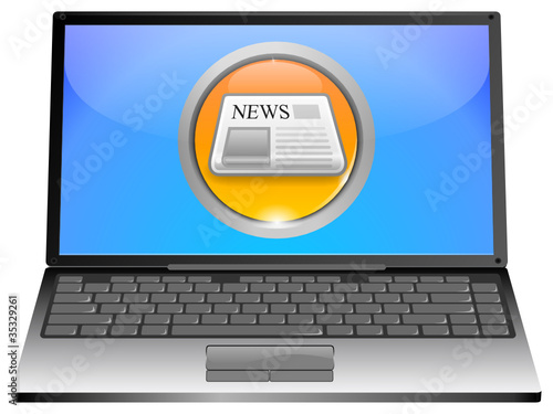 Laptop mit News Button