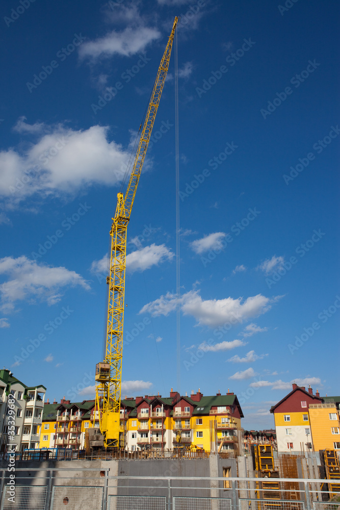 construction crane - obrazy, fototapety, plakaty 