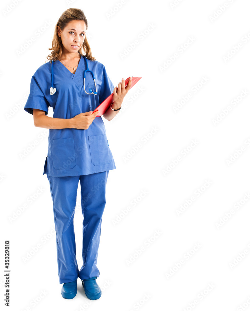 Full length nurse isolated on white Full length nurse isolated on white