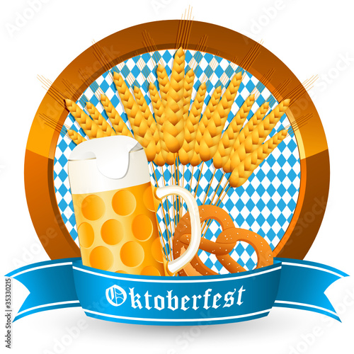 Oktoberfest-Logo mit bayerischen Landesfarben