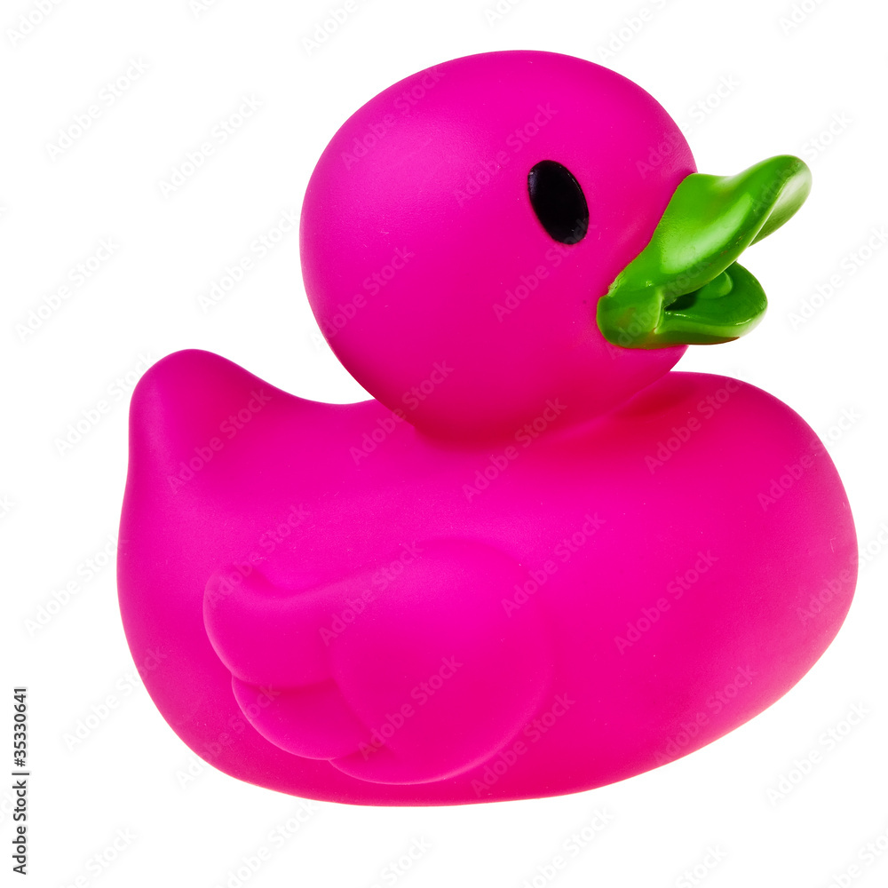 Rubber violet rubber duck isolated over white background. Rubber violet rubber duck isolated over white background.