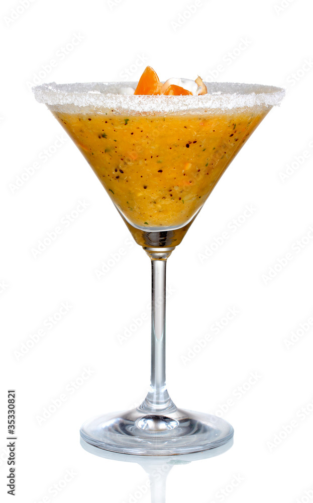 Delicious fruit smoothie isolated on white Delicious fruit smoothie isolated on white