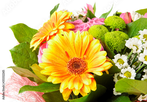 Fototapeta Naklejka Na Ścianę i Meble -  Bright bouquet isolated on white