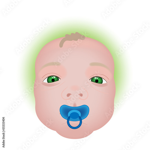 Baby with a pacifier photo