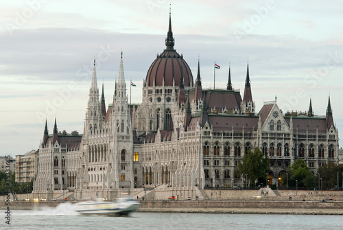 Hungarian parliament with ship