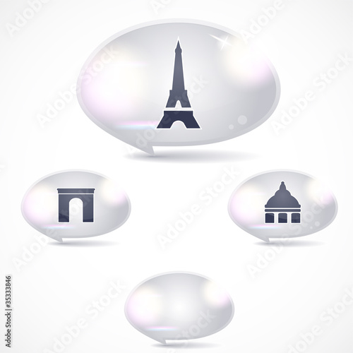 Speech bubbles with icons