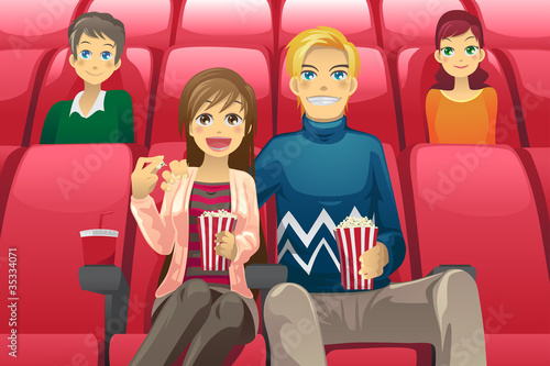 Couple watching movie