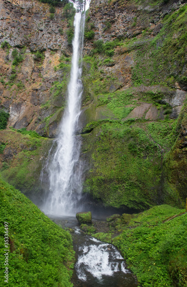 Long thin water fall