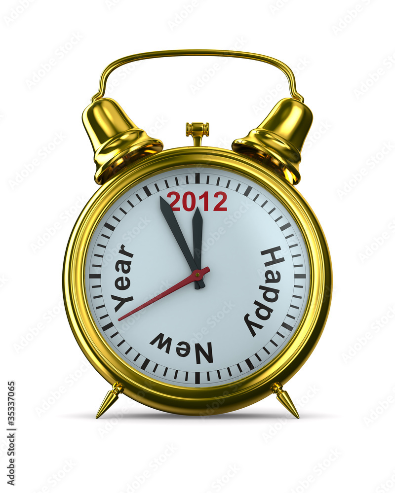 2012 year on alarm clock. Isolated 3D image 2012 year on alarm clock. Isolated 3D image