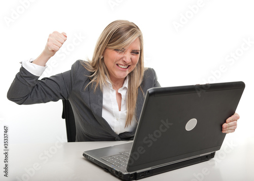 Businesswoman attacking her...