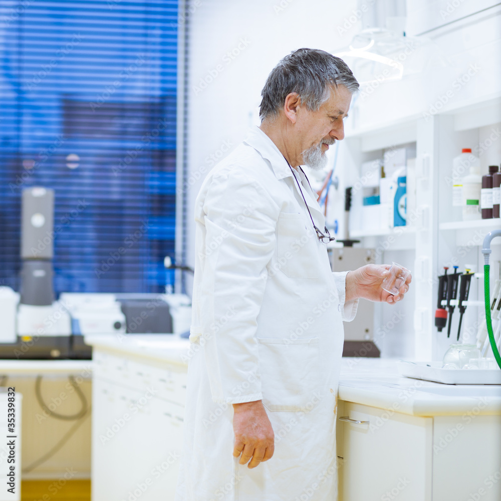 senior male researcher carrying out scientific research in a lab senior male researcher carrying out scientific research in a lab