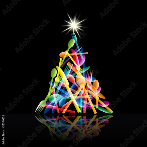 Abstract Christmas lunch # Vector