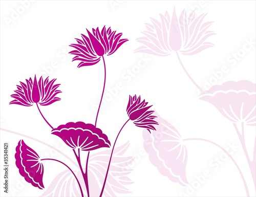 Fototapeta Naklejka Na Ścianę i Meble -  water lilies , Hindu wedding card design , royal India