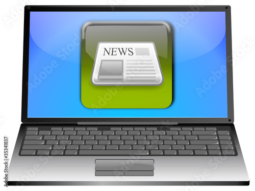 Laptop mit News Button