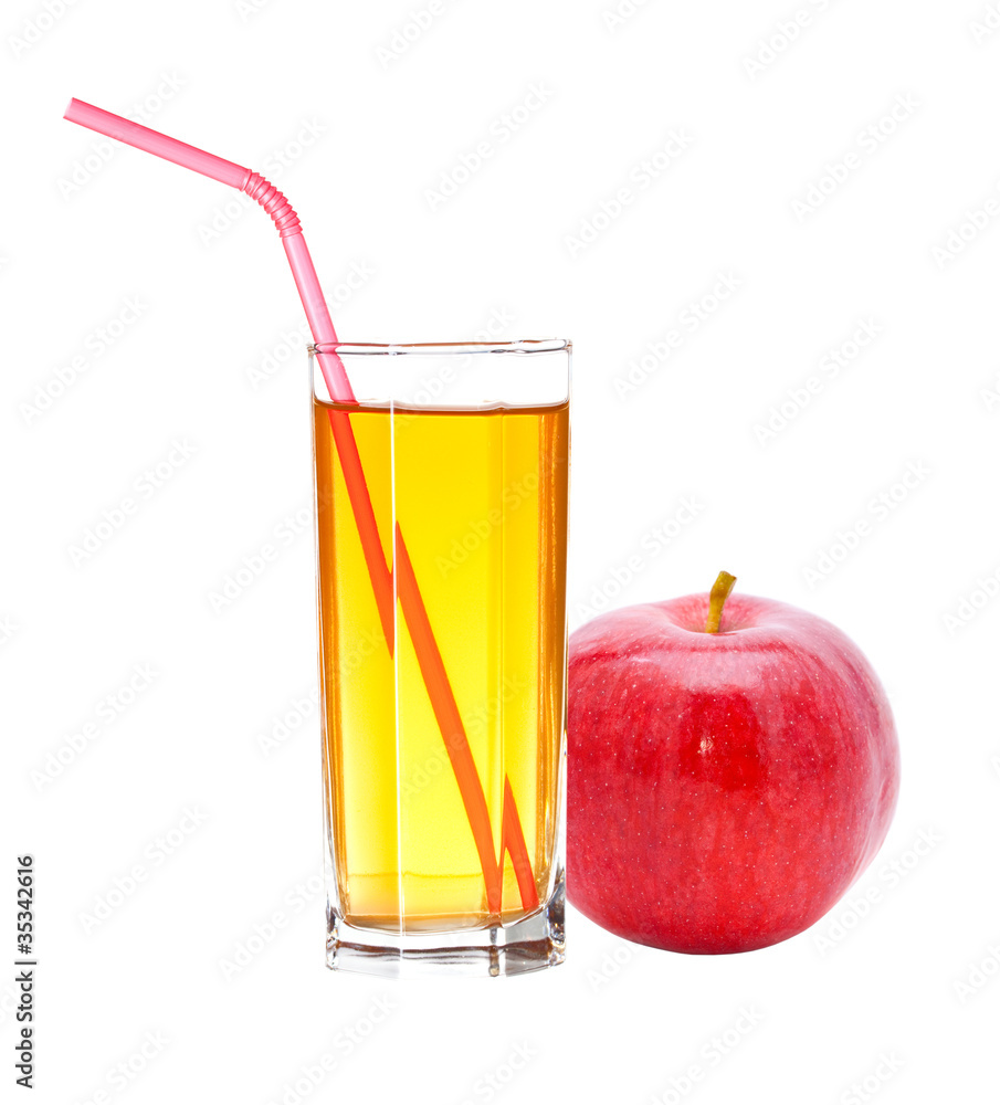 red apple with juice isolated on white red apple with juice isolated on white