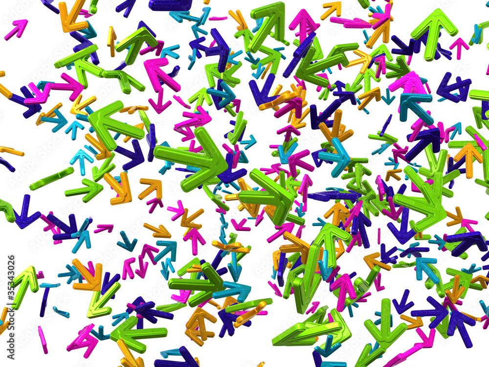 Chaos: colorful arrows with random direction Chaos: colorful arrows with random direction