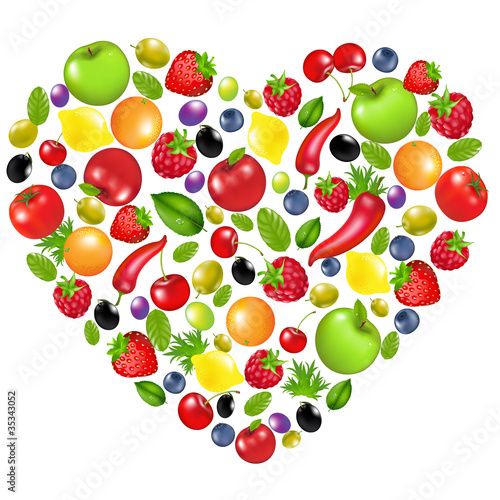 Heart From Vegetables And Fruit