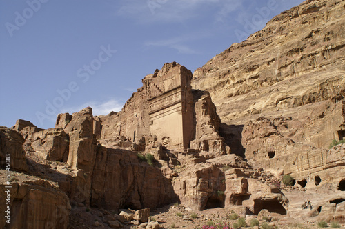 Royal tombs. The Monastery Petra in Jordan